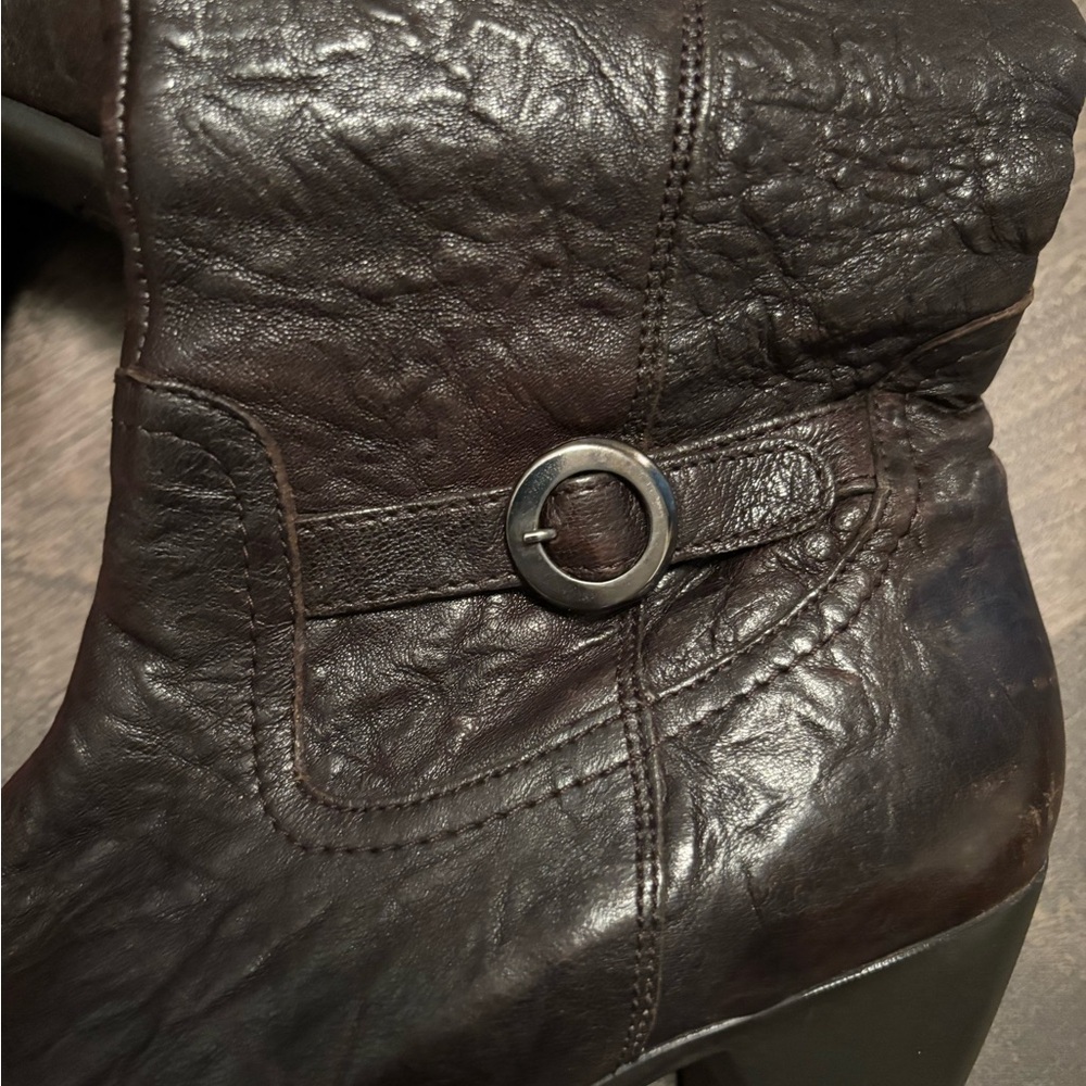 Mephisto Espresso Leather Boots With Buckle & 100% Caoutchouc Soles, Size 8 - Picture 5 of 7